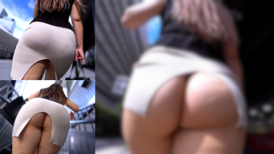 FC2 PPV 4821051 【前編】【スリット崩壊】タイトスカートを上げすぎて生尻が全開放！