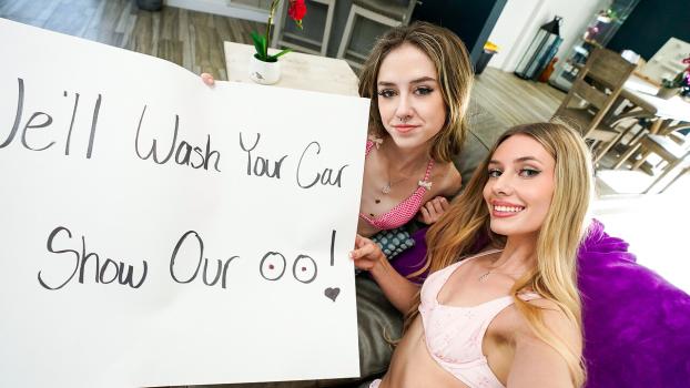 Cum Swapping Sis - Daisy Fox , Emily Jade - Stepsis And Her Friend Have A Bikini Carwash - S7:E10